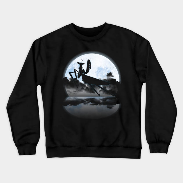 Mantis in the Moonlight Crewneck Sweatshirt by lallama